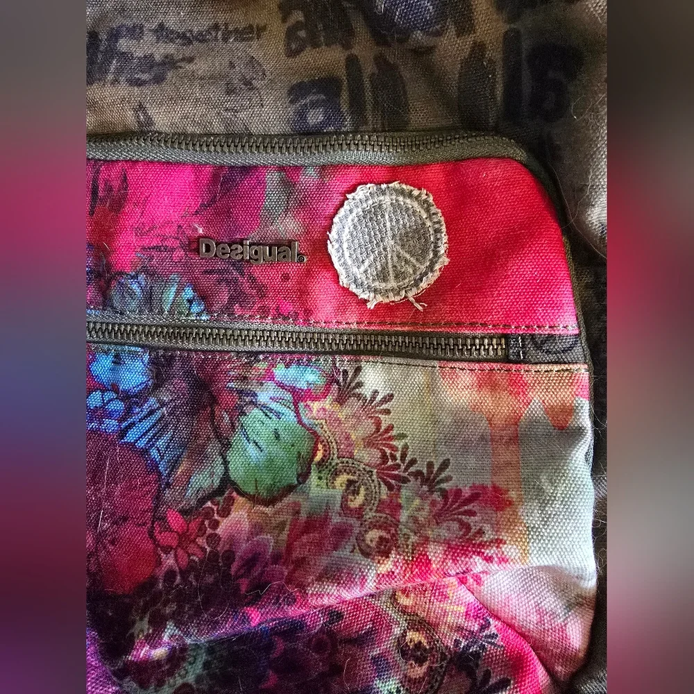 NWOT Desigual Colorful Patterned Small Backpack - Picture 2 of 4
